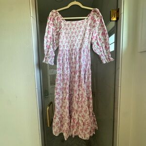 LoveShackFancy American Girl Collab Floral Pink Women's Dress